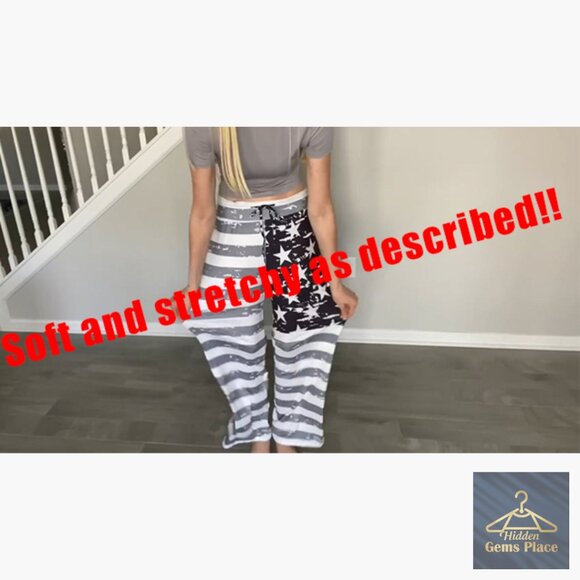 Women's Stretch Pajama Pants Wide Leg Lounge Drawstring All Seasons - Picture 5 of 6